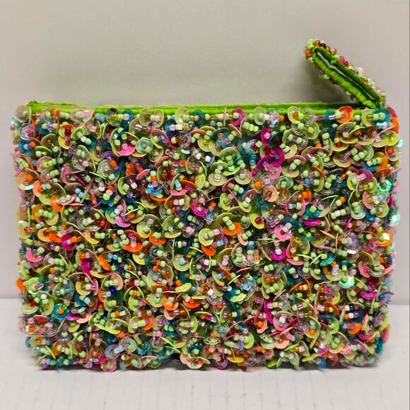 Urban Outfitters Beaded Sequined Candy Confetti Multicolor Pouch - Picture 1 of 8